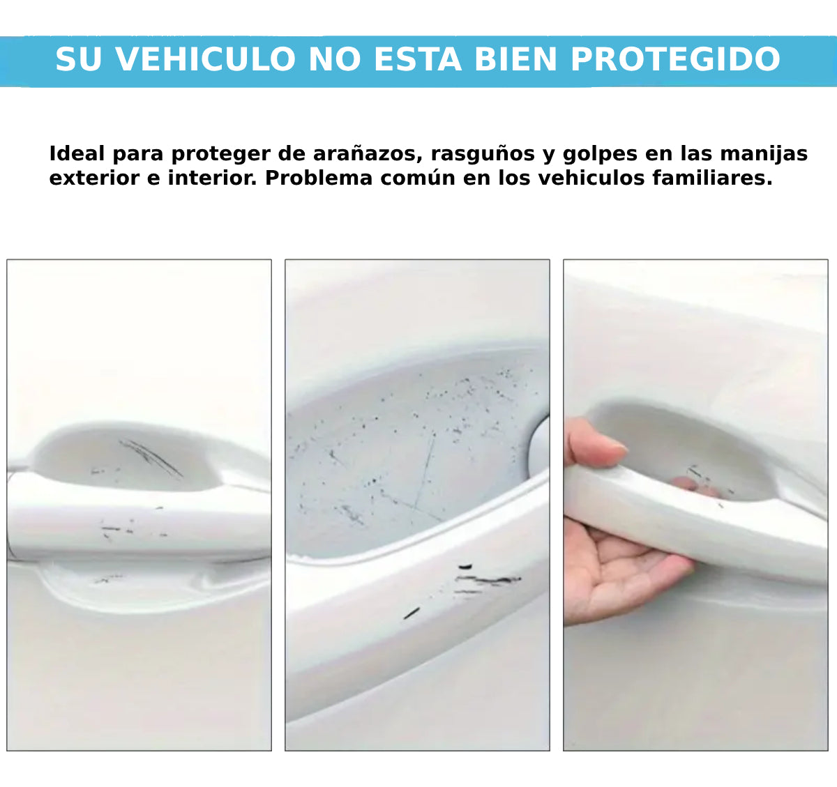 Protector Manija Vinil Fibra Carbono Auto Universal 8pzs