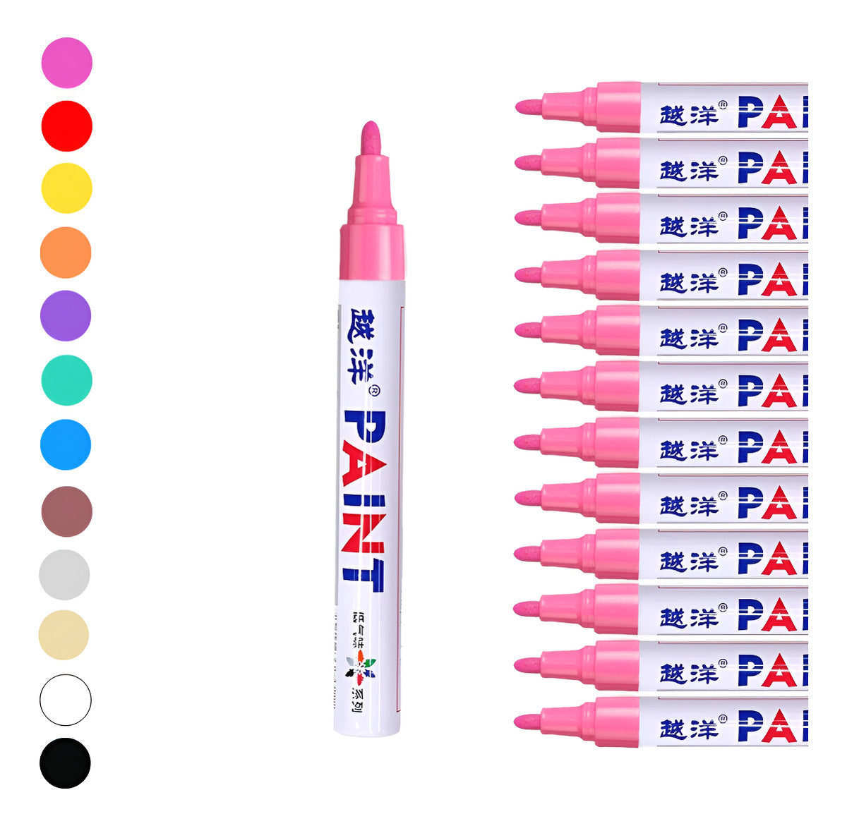 12 Piezas Plumon Pintura Marcador Llanta Letra Moto Carro