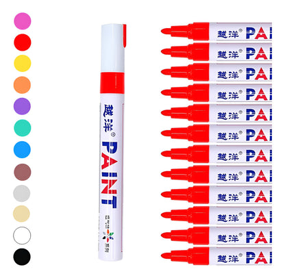 12 Piezas Plumon Pintura Marcador Llanta Letra Moto Carro