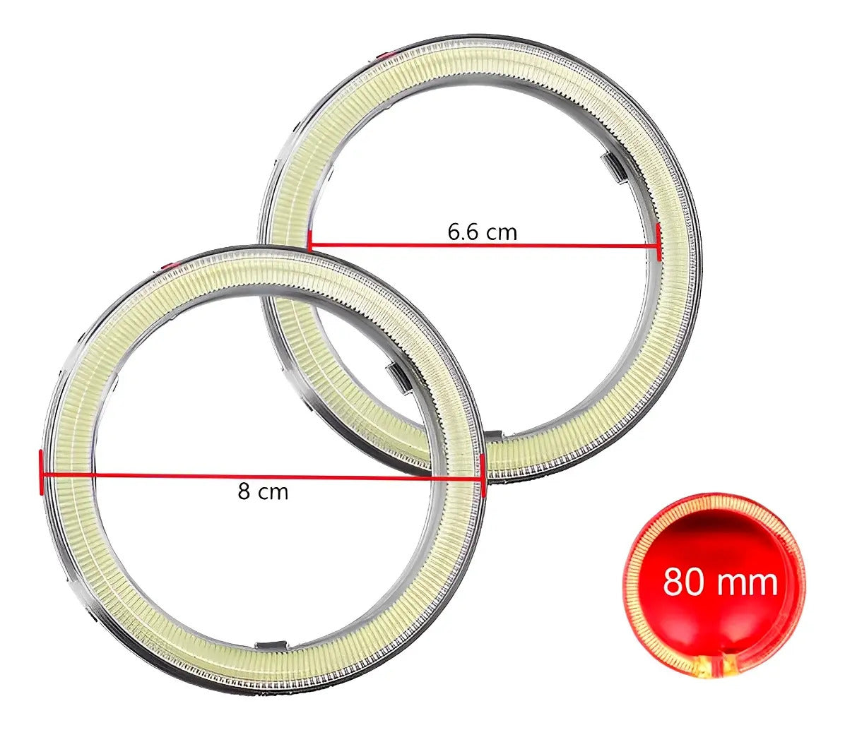 Aro Led Doble Anillo Ojo Angel Brillante Decorativo 80mm