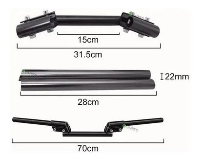 Manubrio Deportivo Moto Metalico Universal Posiciones 3 Pzs