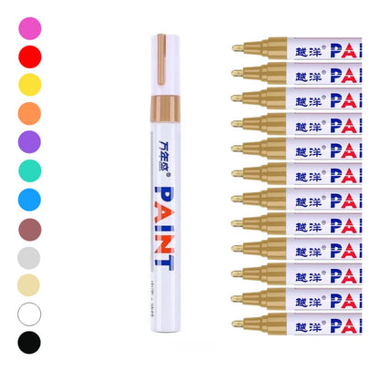 12 Piezas Plumon Pintura Marcador Llanta Letra Moto Carro