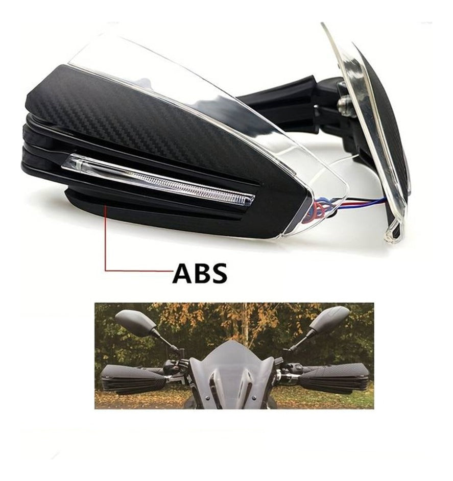 Cubre Puño Moto Universal Handguard Luz Led Protector Manos