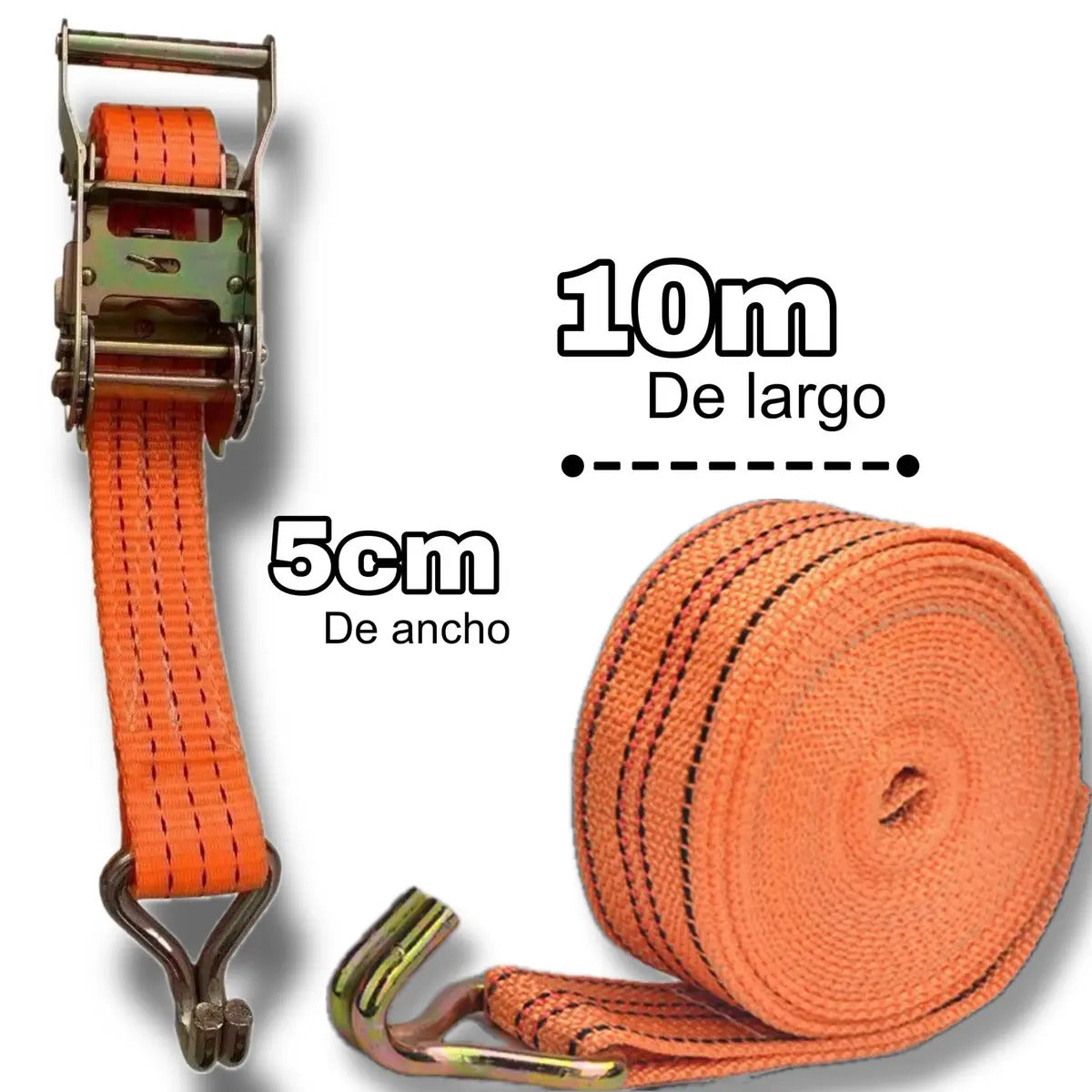 Eslinga Amarre Gancho Tensor Acero 5cm*10m Carga Fija 2500kg