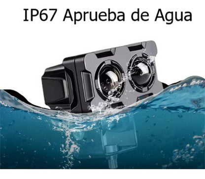 Par Faros Led Auxiliares Bicolor Lupa Doble Auto Moto