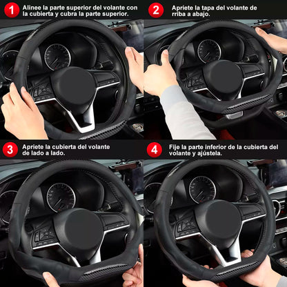 Funda Cubre Volante Fibra Carbono Gama Alta Redondo 38cm
