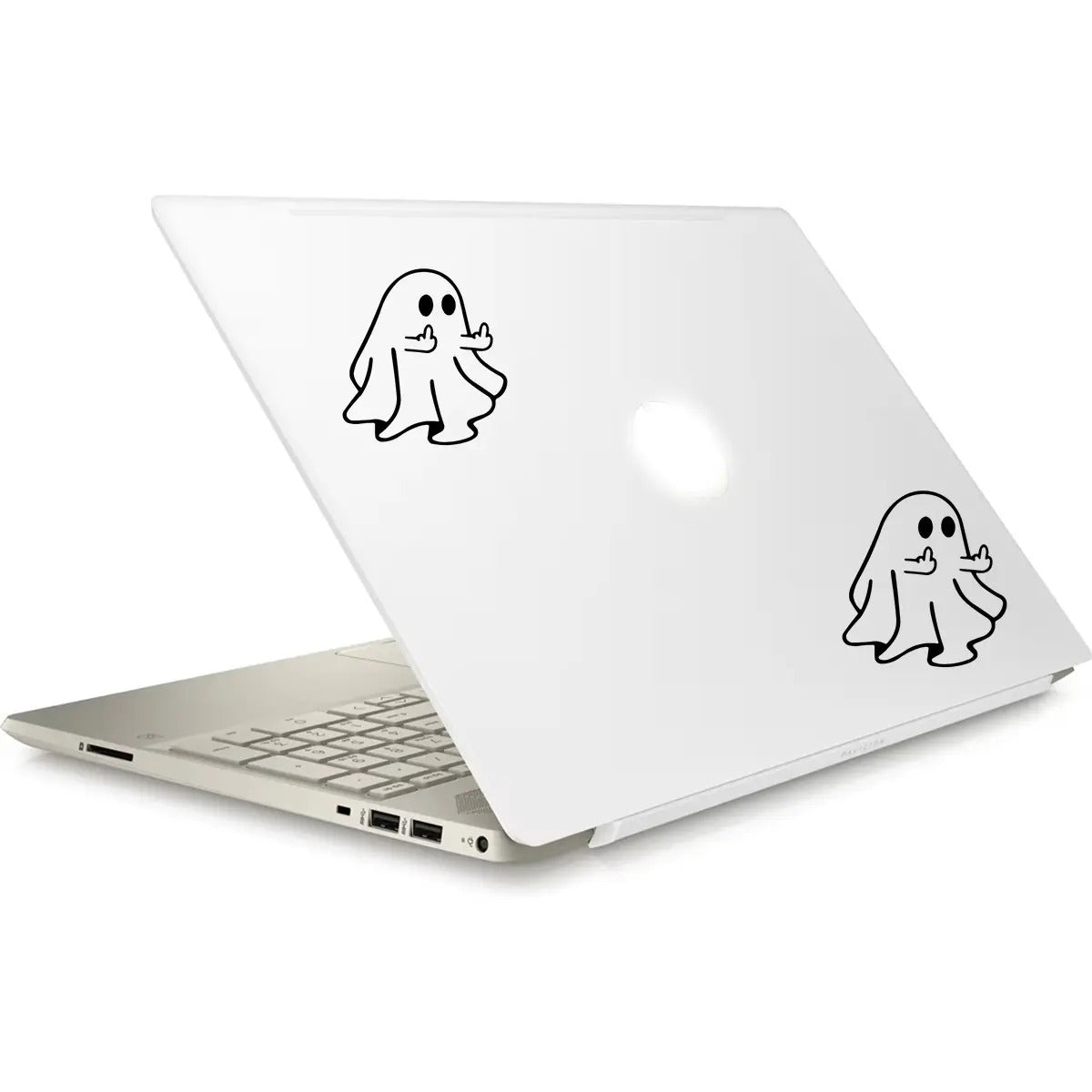 Calcomanía Fantasma Dedo Grosero Sticker Auto Suv Universal Negro