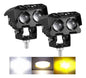 Par Faros Led Auxiliares Bicolor Lupa Doble Auto Moto
