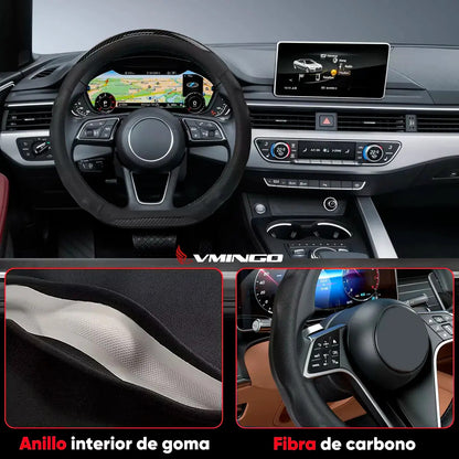 Funda Cubre Volante Fibra Carbono Gama Alta Forma D 38cm