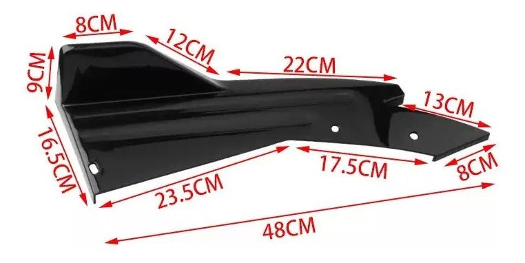 Esquinero Daga 48cm Trasero Decorativo Universal Auto Tuning