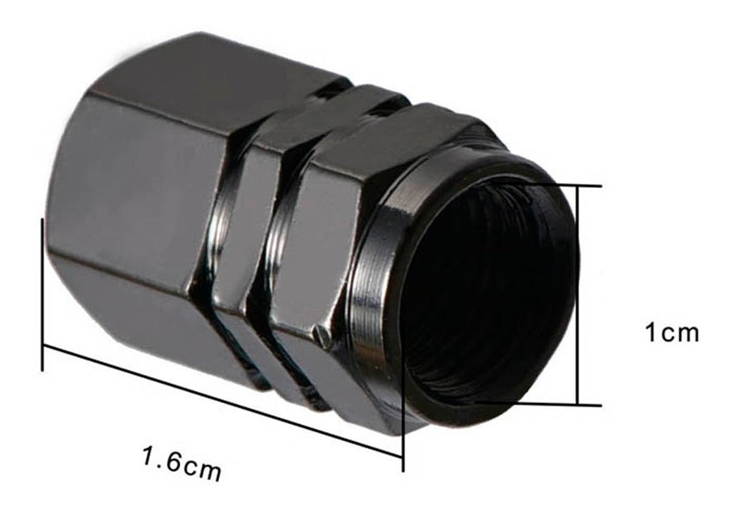 Tapon Pivote Valvula Cubre Llanta Aluminio Auto Moto 4-pieza