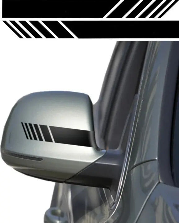 Sticker Franjas Espejo Lateral Universal Auto Deportivo
