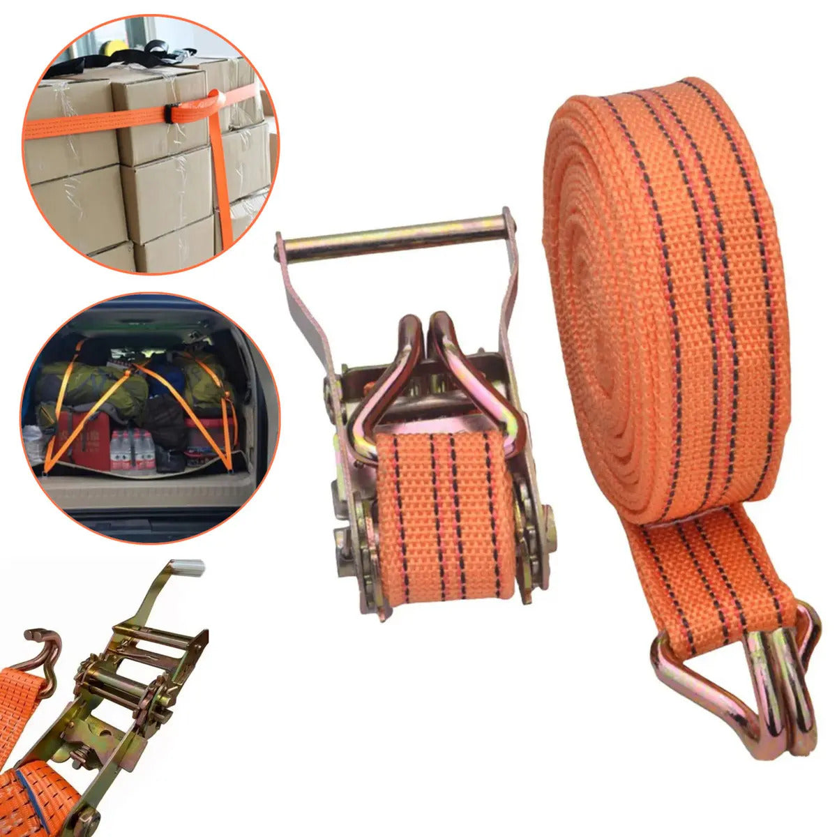 Eslinga Amarre Gancho Tensor Acero 5cm*10m Carga Fija 2500kg