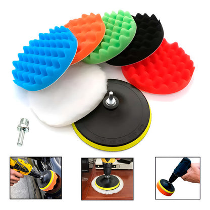 Almohadillas 5 Pulgadas Pulidora Esponja Encerado Borla 8pzs
