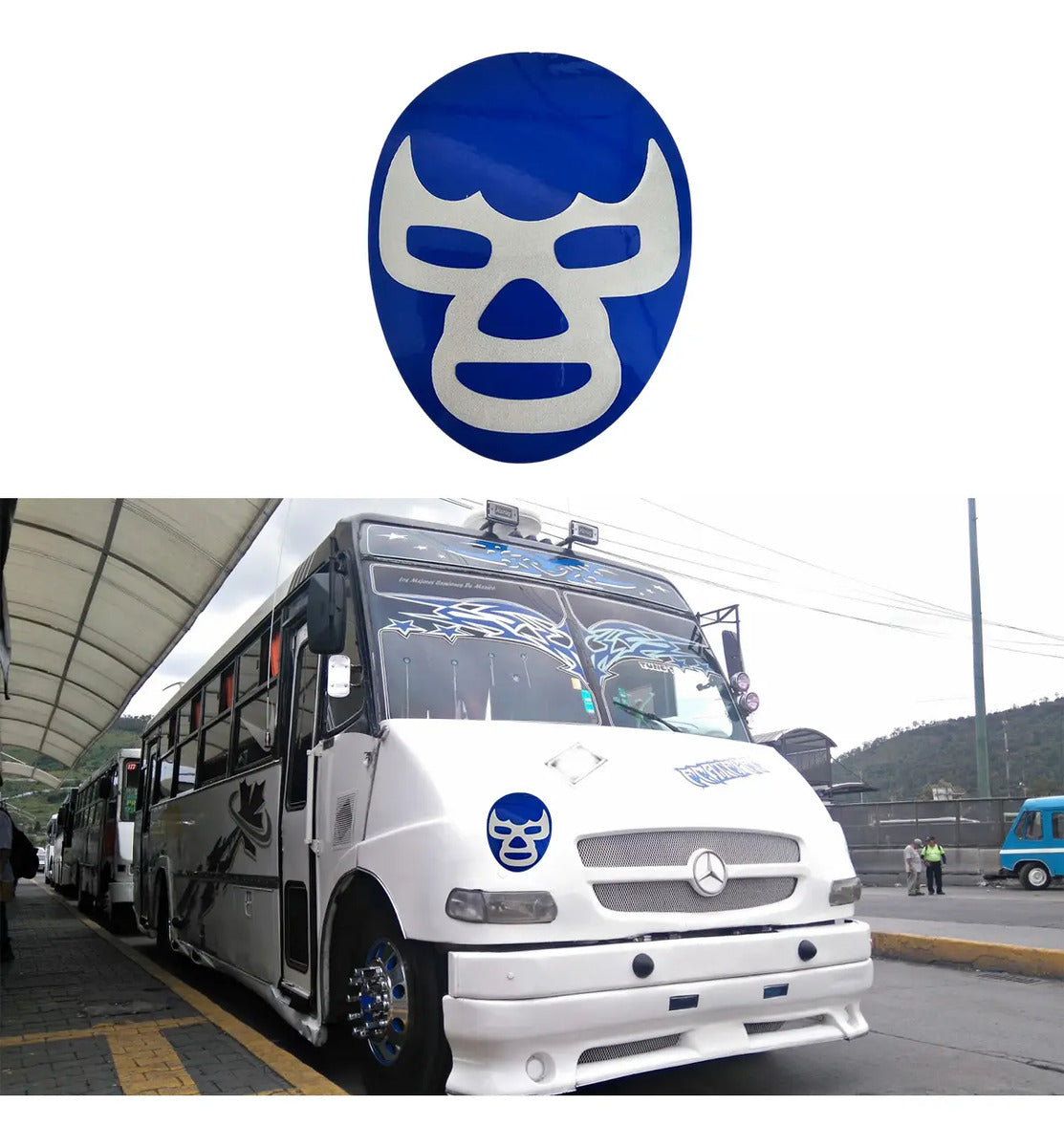 Calcomanía Mascara Luchador Sticker Auto Suv Moto Universal