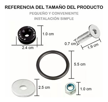 Sujetadores Facia Plano Tornillo Liga  Bumper Fastener