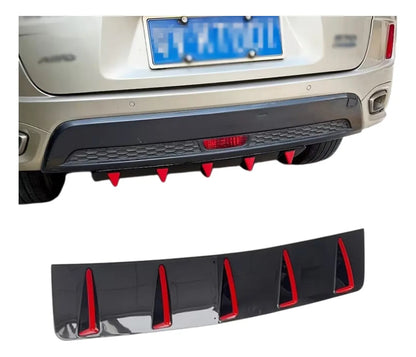 Difusor Trasero Universal 5 Aleta Roja Auto Spoiler Bumper