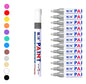 12 Piezas Plumon Pintura Marcador Llanta Letra Moto Carro
