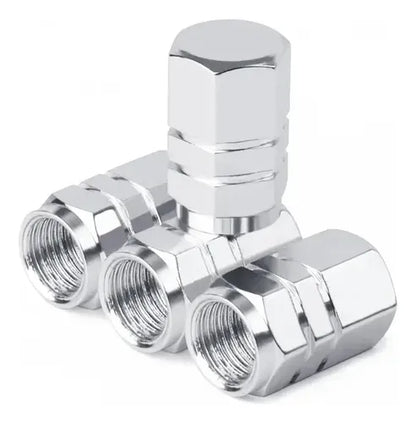 Tapon Pivote Valvula Cubre Llanta Aluminio Auto Moto 4-pieza