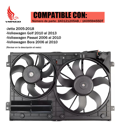 Motoventilador Vw Jetta Golf Bora Audi A3 2005-2018 Radiador