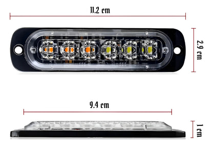 Par Faro Led Patrulla Barra Lateral Estrobo Moto Auto