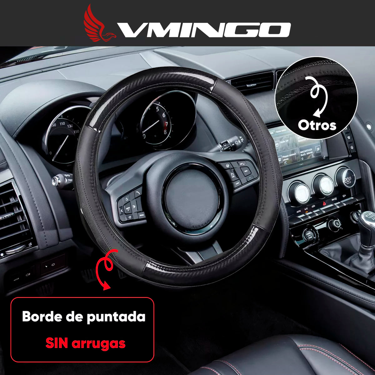 Funda Cubre Volante Fibra Carbono Gama Alta Redondo 38cm