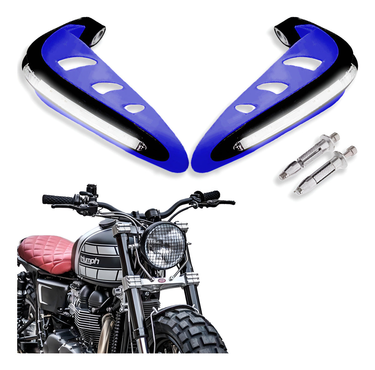 Cubre Puños Moto Hueco Luz Led Handguard Universal Protector