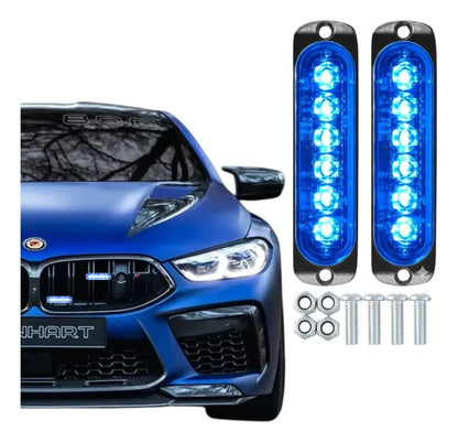 Par Faro Led Patrulla Barra Lateral Estrobo Moto Auto