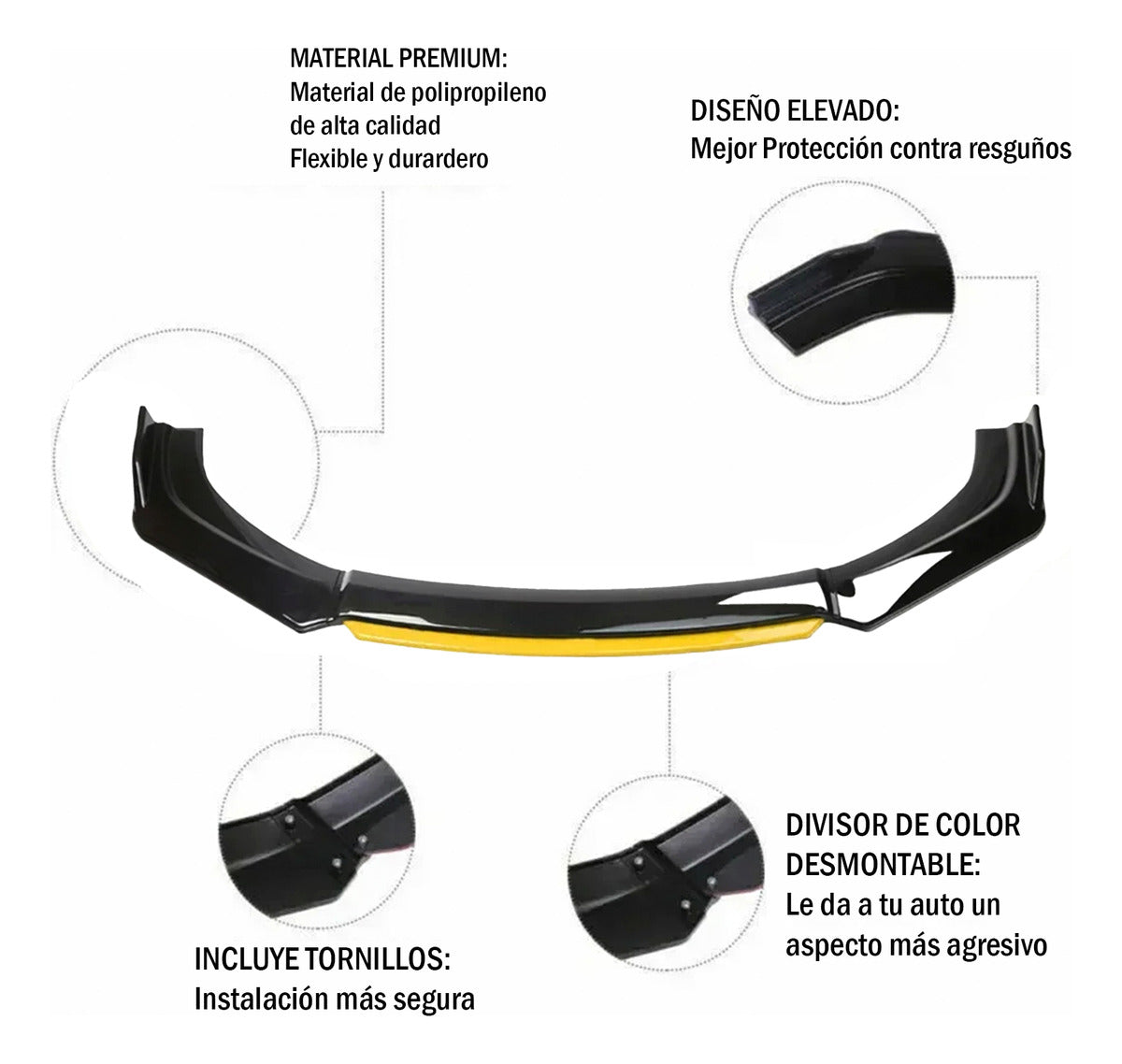 Lip Splitter Delantero Filo Color Facia Auto Deportivo Frontal 4pz