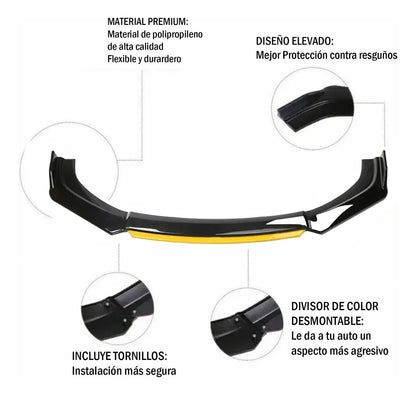 Lip Splitter Delantero Filo Color Facia Auto Deportivo Frontal 4pz