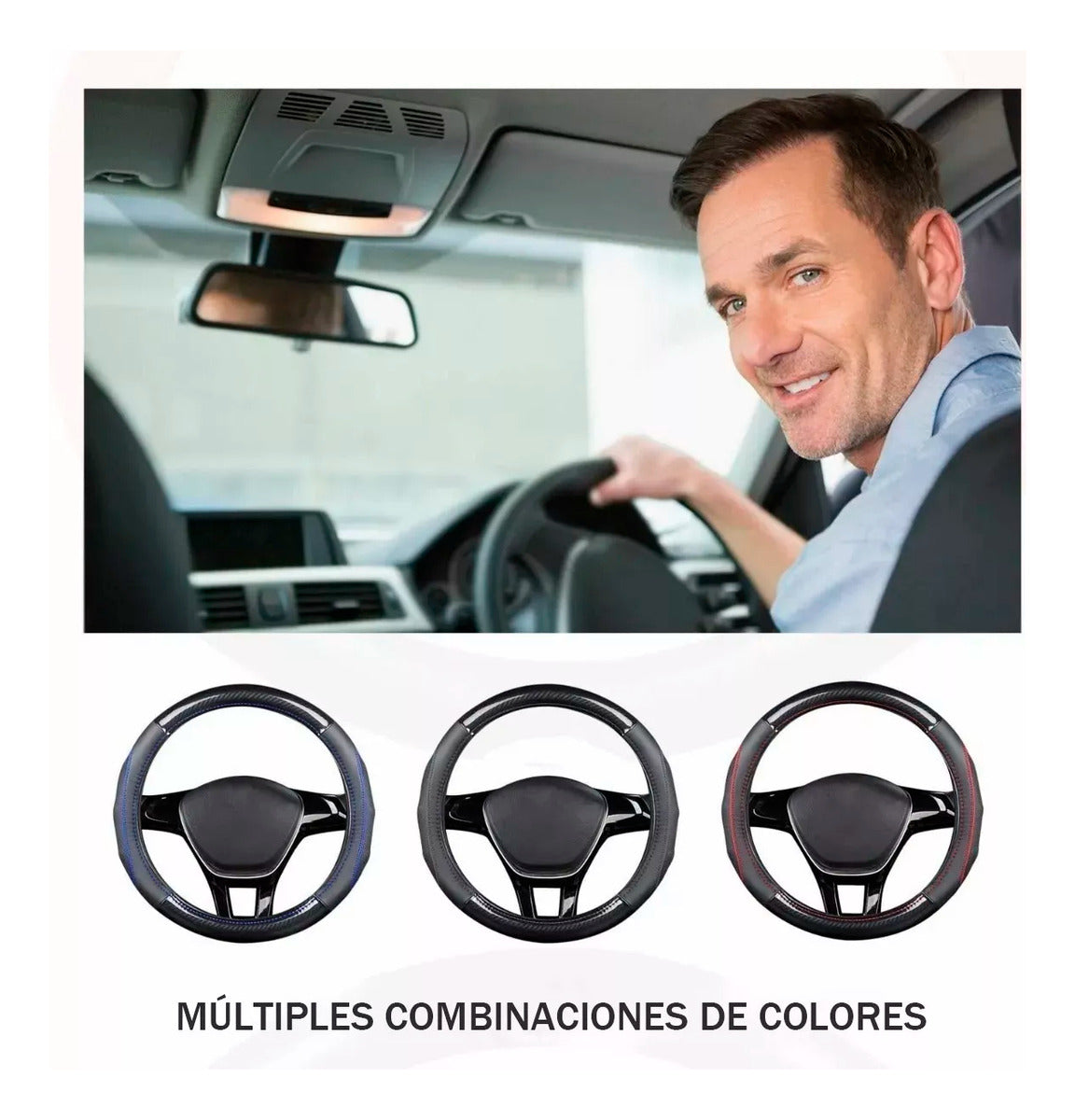 Funda Cubre Volante Fibra Carbono Gama Alta Redondo 38cm