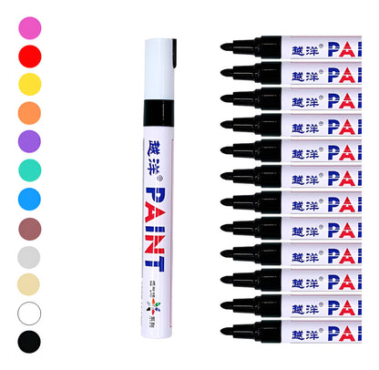 12 Piezas Plumon Pintura Marcador Llanta Letra Moto Carro