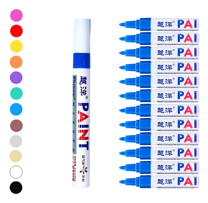12 Piezas Plumon Pintura Marcador Llanta Letra Moto Carro