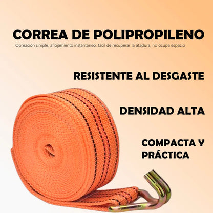 Eslinga Amarre Gancho Tensor Acero 5cm*10m Carga Fija 2500kg