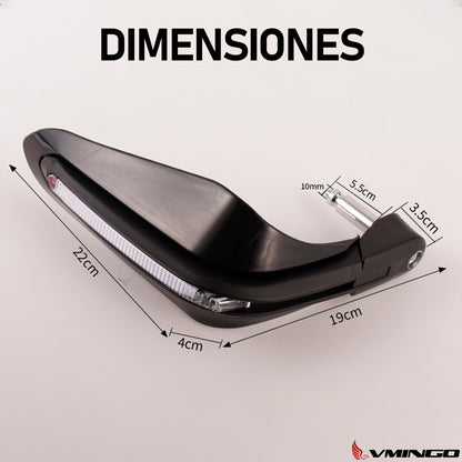 Cubre Puños Moto Luz Led Hand Guards Universal Sin Hueco