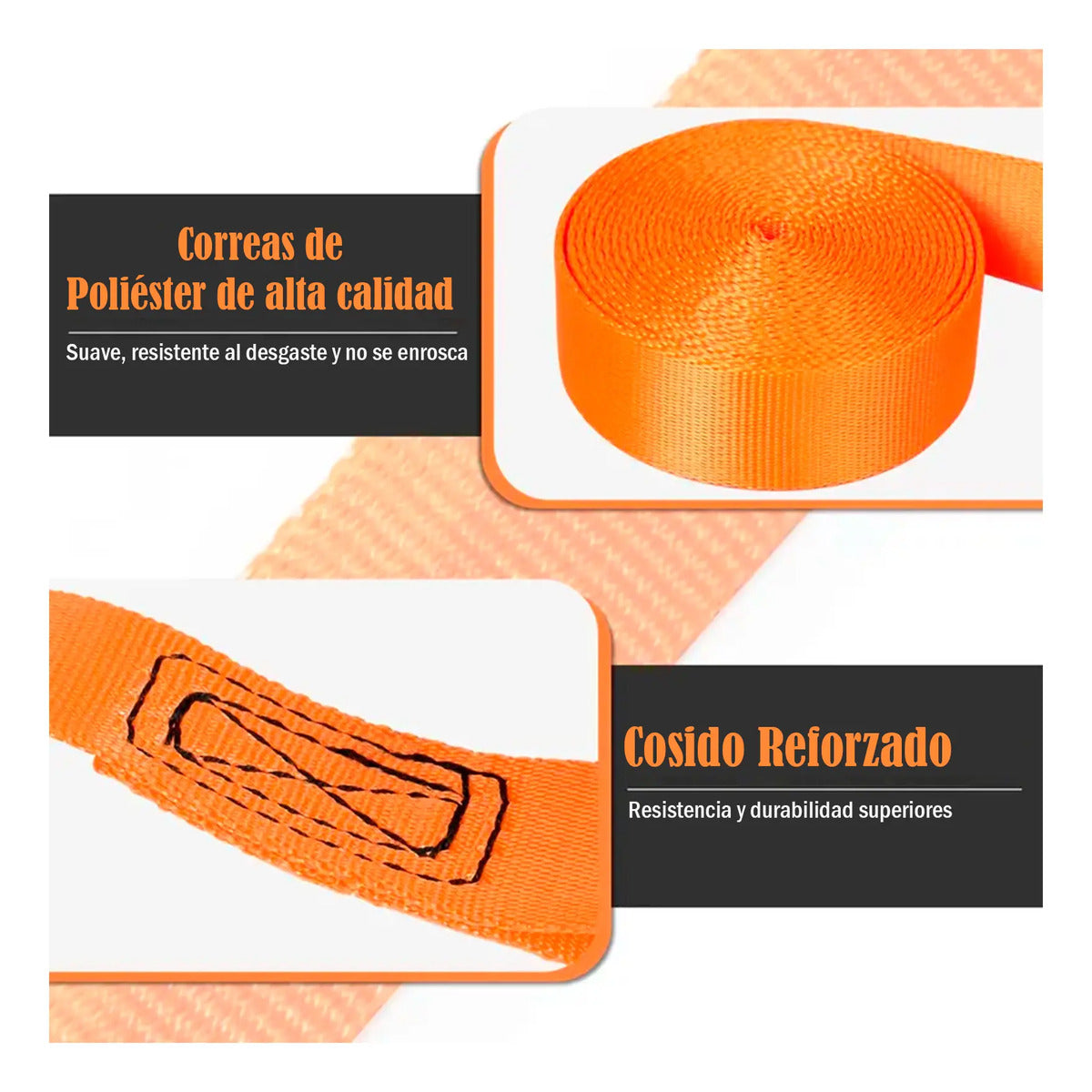 2pzs Sujetador Matraca Cinto 3m Auto Moto Carga Amarre 400kg