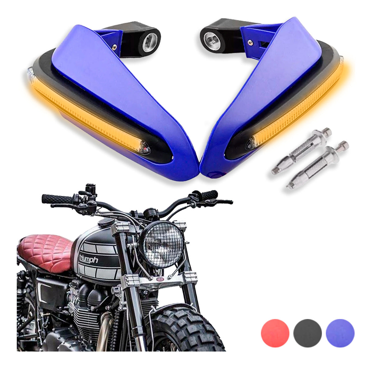 Cubre Puños Moto Luz Led Hand Guards Universal Sin Hueco