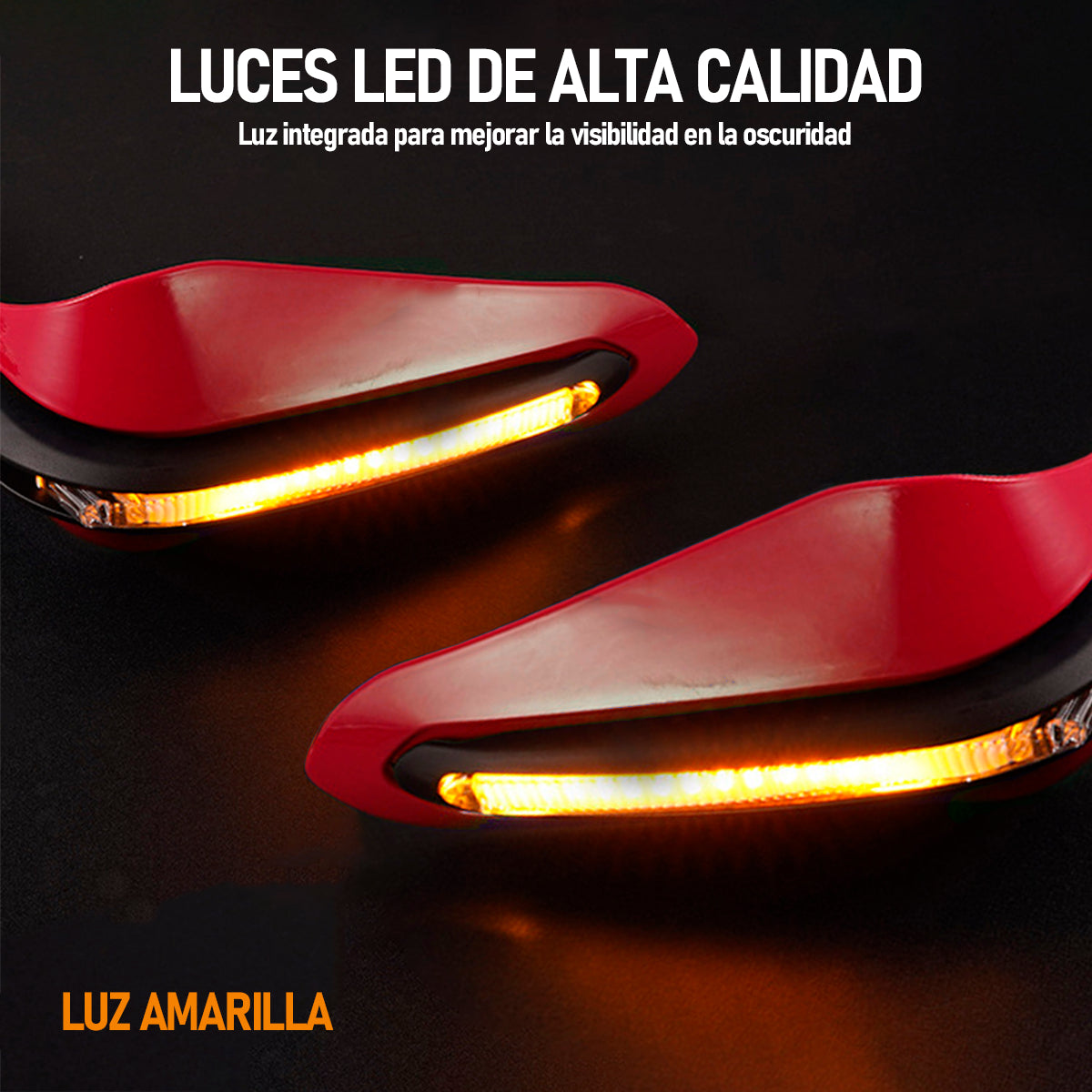 Cubre Puños Moto Luz Led Hand Guards Universal Sin Hueco