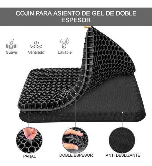 Cojin Gel Panal Ergonomico Silicon Asiento Comodo Auto Silla