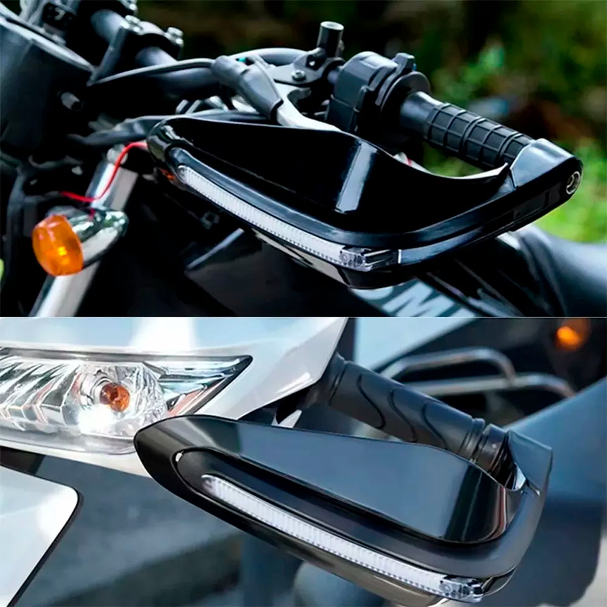 Cubre Puños Moto Luz Led Hand Guards Universal Sin Hueco