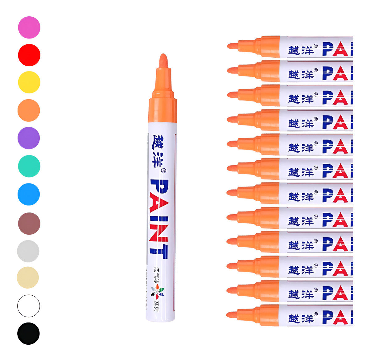 12 Piezas Plumon Pintura Marcador Llanta Letra Moto Carro