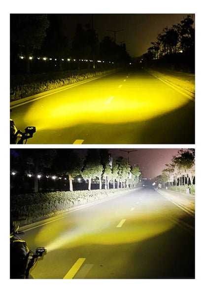 Par Faros Led Auxiliares Bicolor Lupa Doble Auto Moto