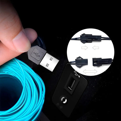 Tira Led Luz Fria Moldura Interior Decorativa Usb 5m Auto