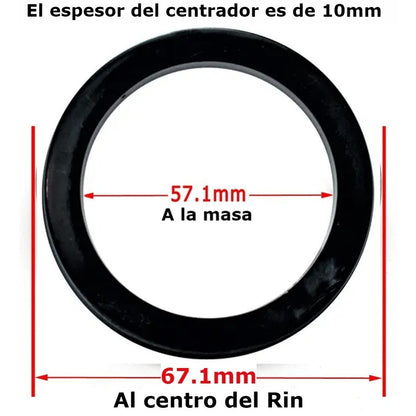 Centrador Rin 57.1 - 67.1 Chico Plastico Vw Audi Seat