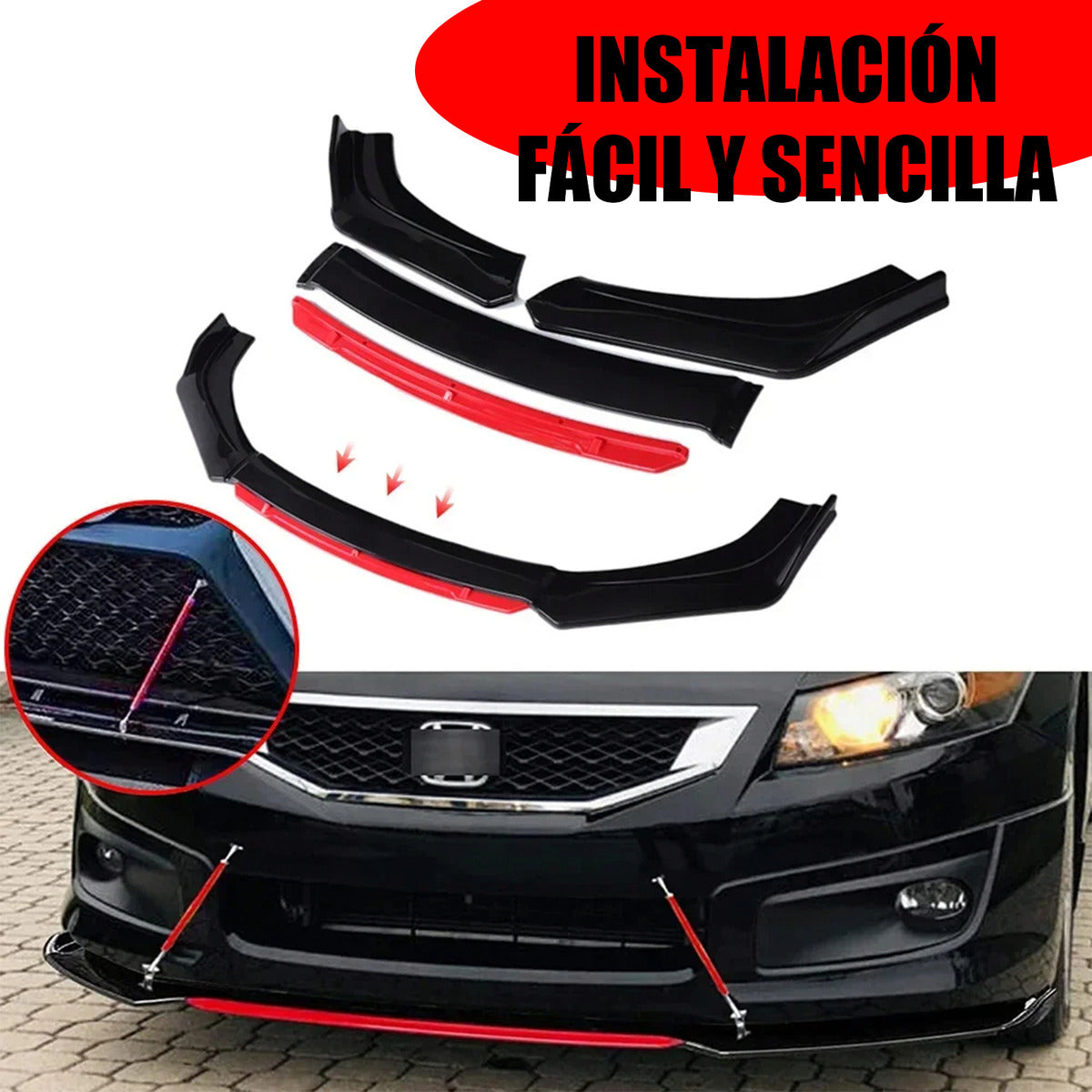 Lip Splitter Delantero Filo Color Facia Auto Deportivo Frontal 4pz