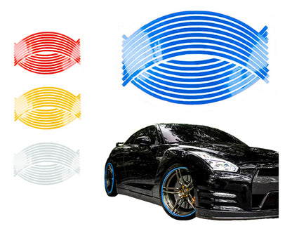 Tira Reflejante Cinta Pegatina Auto Moto Rin 15-18 Pulgadas