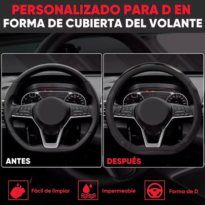 Funda Cubre Volante Fibra Carbono Gama Alta Forma D 38cm
