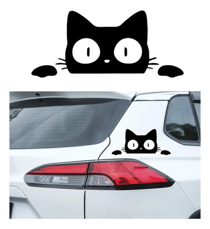 Calcomania Gato Asomandose Sticker Universal Decorativo Auto