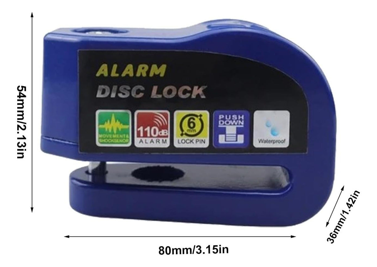 Alarma Candado Moto Impermeable Freno Disco Bloqueo Seguro