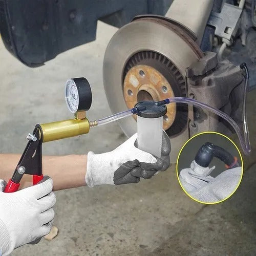 Purgador Bomba Vacio Manual Frenos Manometro Kit Auto Moto
